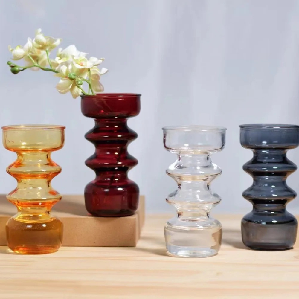 Dried Flower Bulk - Vases colorés en verre, décorations de