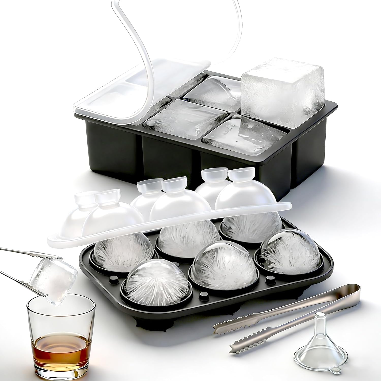 Silicone Mold Tray - Grandes moules à glaçons carrés avec