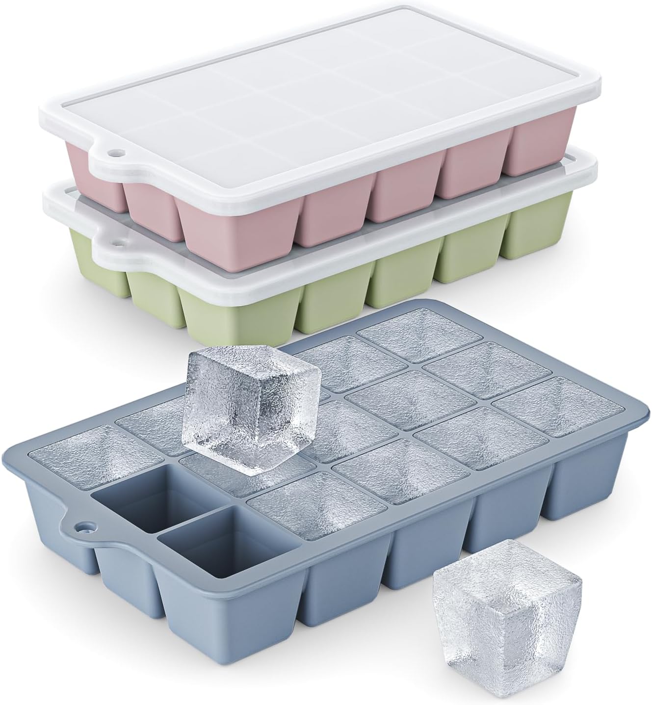 Silicone Mold Tray - Lot de 3 bacs à glaçons