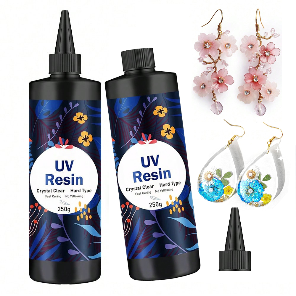 Resin Jewelry Kit - Résine UV transparente dure 250g/500g, kit