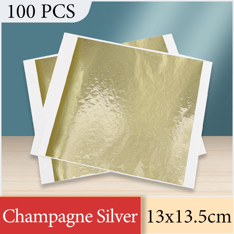 Gold Foil Flakes - 13x13.5cm Champagne Argent Feuille Papier Or