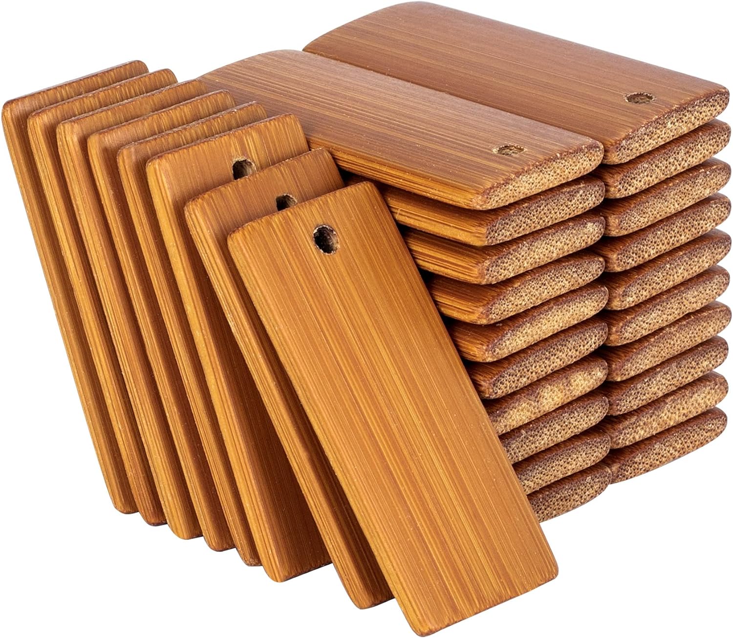 Wood Ring Blank - Étiquettes vierges en bois naturel 45x20mm,