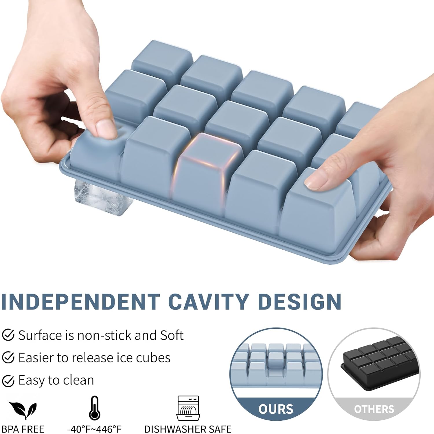 Lot de 3 bacs à glaçons en sil - Silicone Mold Tray avis et prix