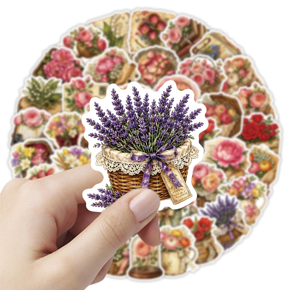 50 autocollants floraux vintag - Dried Flower Bulk avis et prix