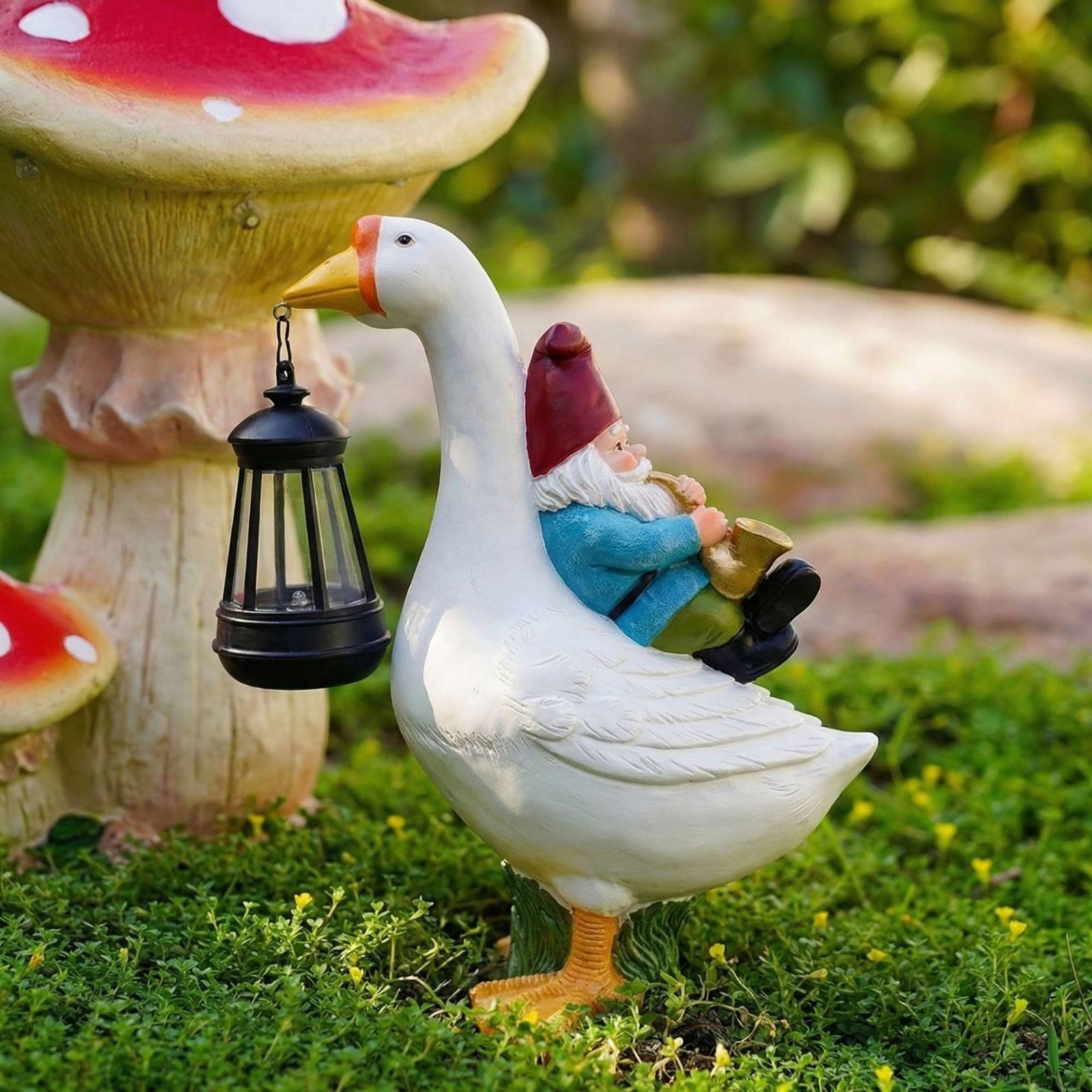 Statue de gnome monté sur une  - Resin Crafts avis et prix