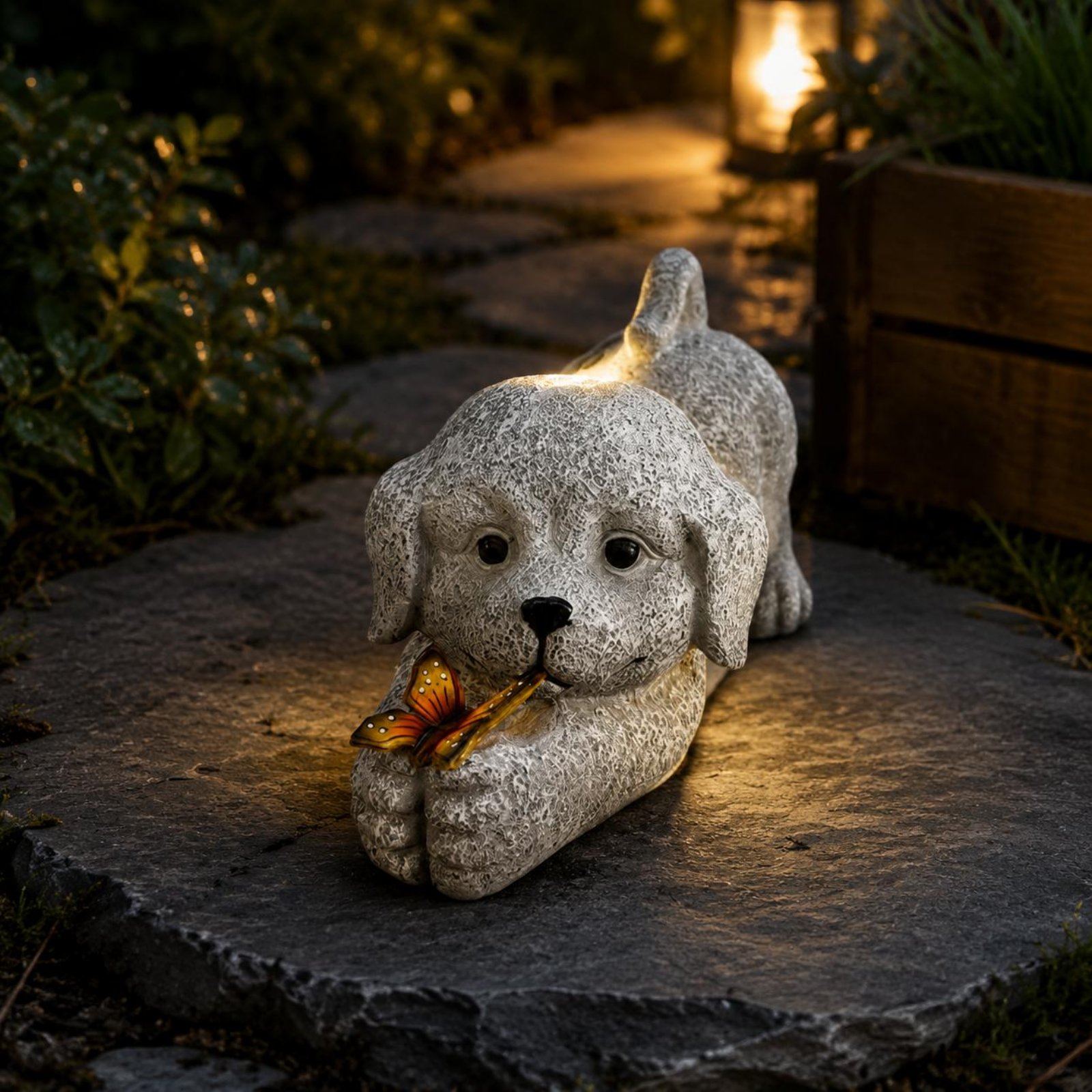 Statue de chien solaire en rés - Resin Crafts avis et prix