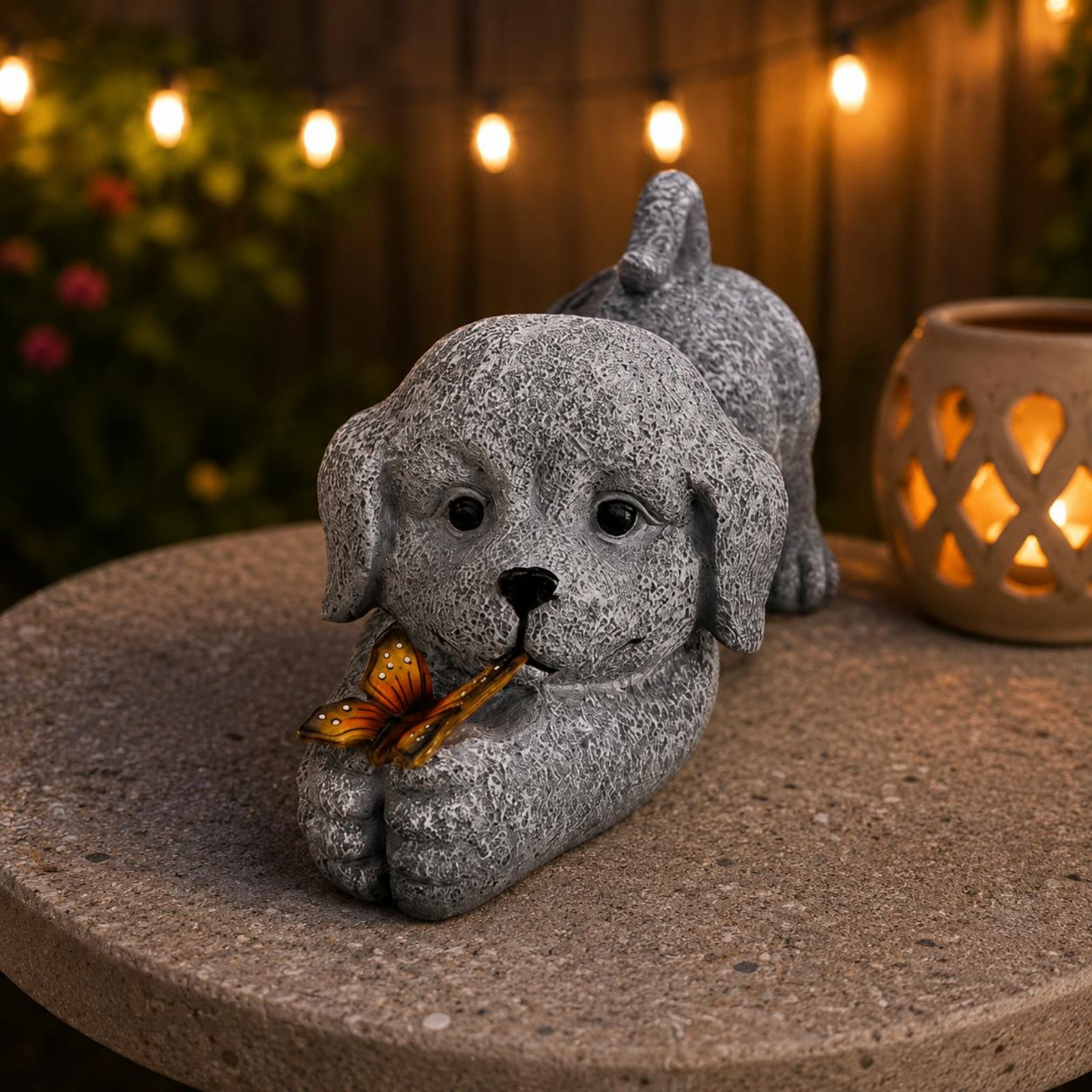 Statue de chien solaire en rés - Resin Crafts avis et prix