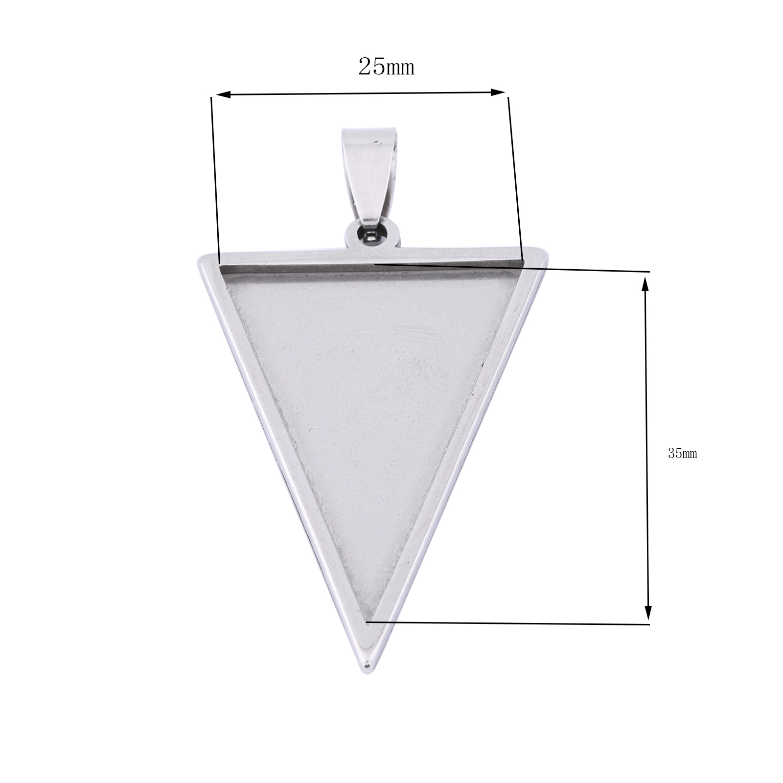 Cabochon Triangle en acier ino - Bezels Set Pendant avis et prix